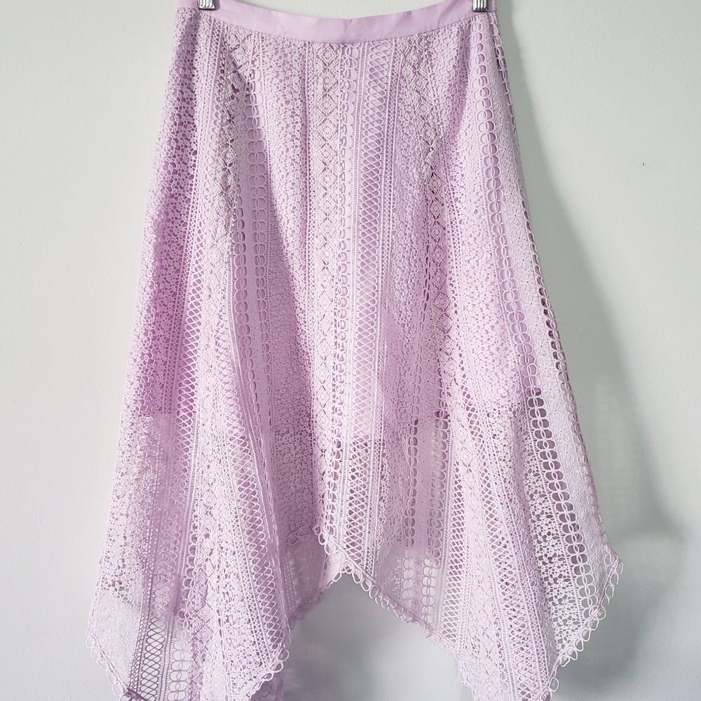 FoxieDox Lilac Crochet Handkerchief Style Skirt XS